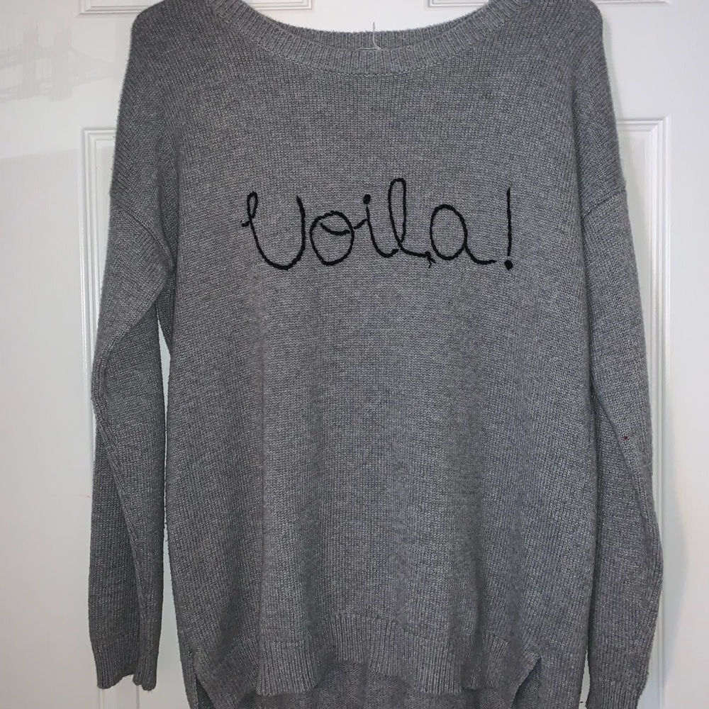 Sweater with VOILA on front